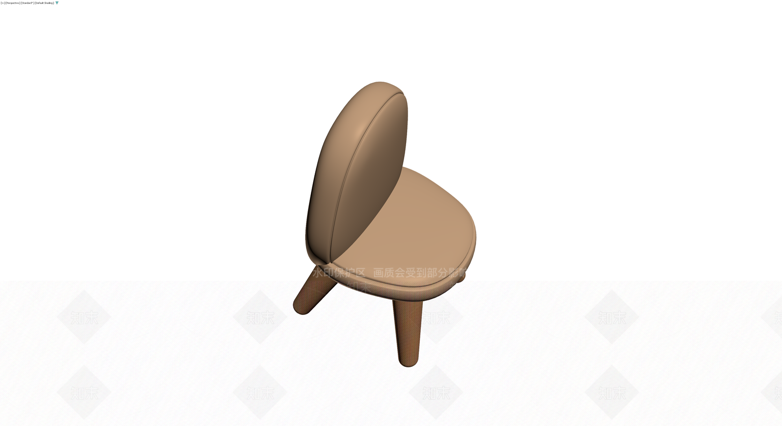 米色软包四脚椅3D模型下载【ID:1230754060】