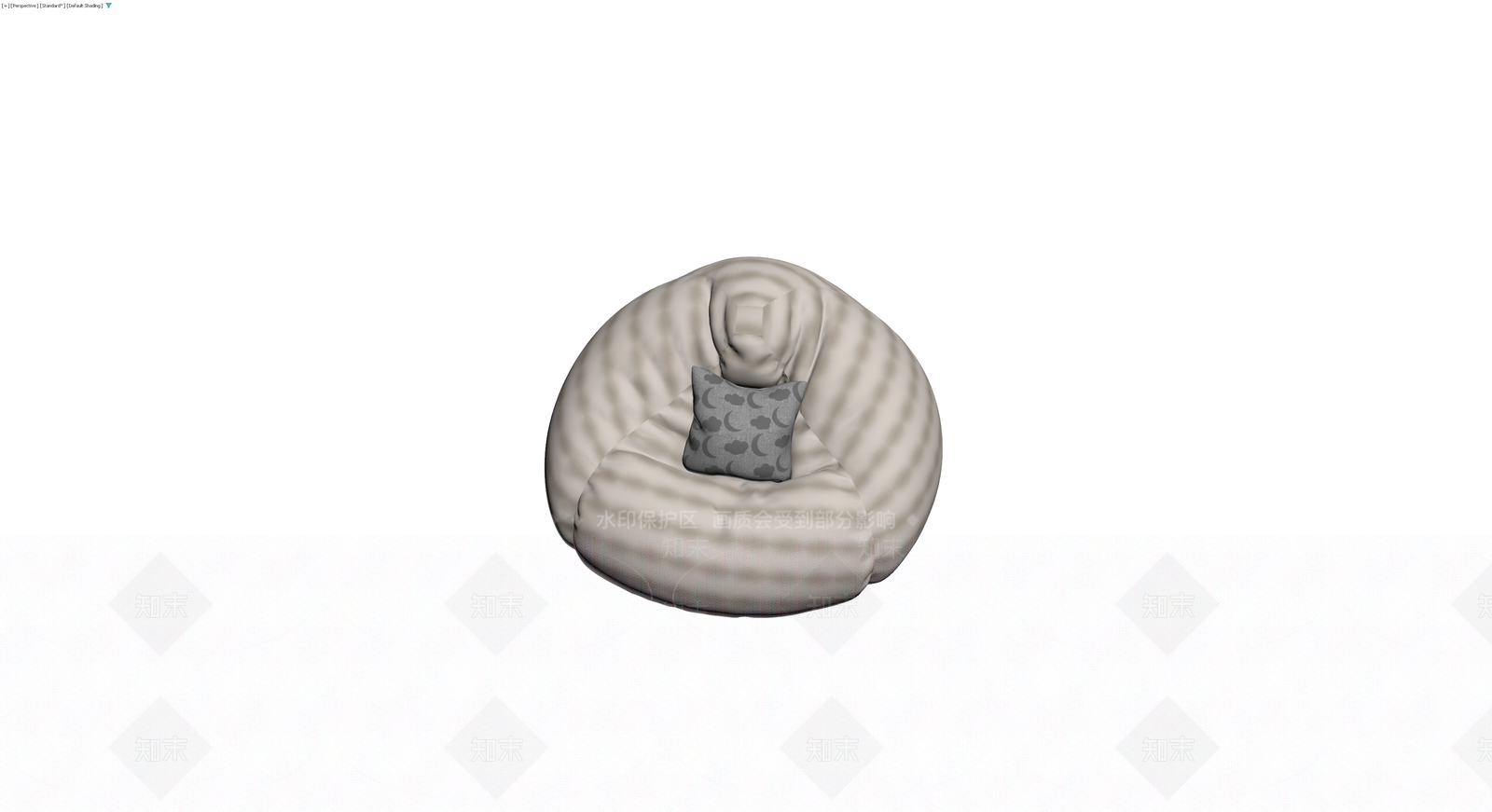 条纹布艺懒人沙发配抱枕3D模型下载【ID:1229615782】