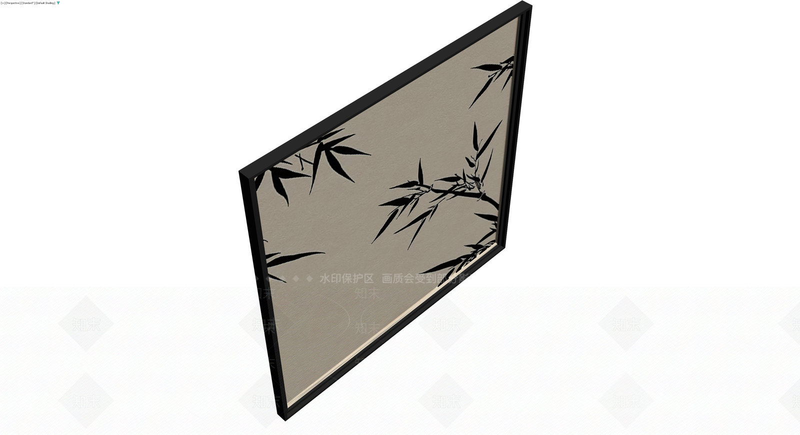 中式竹影挂画3D模型下载【ID:1230623184】