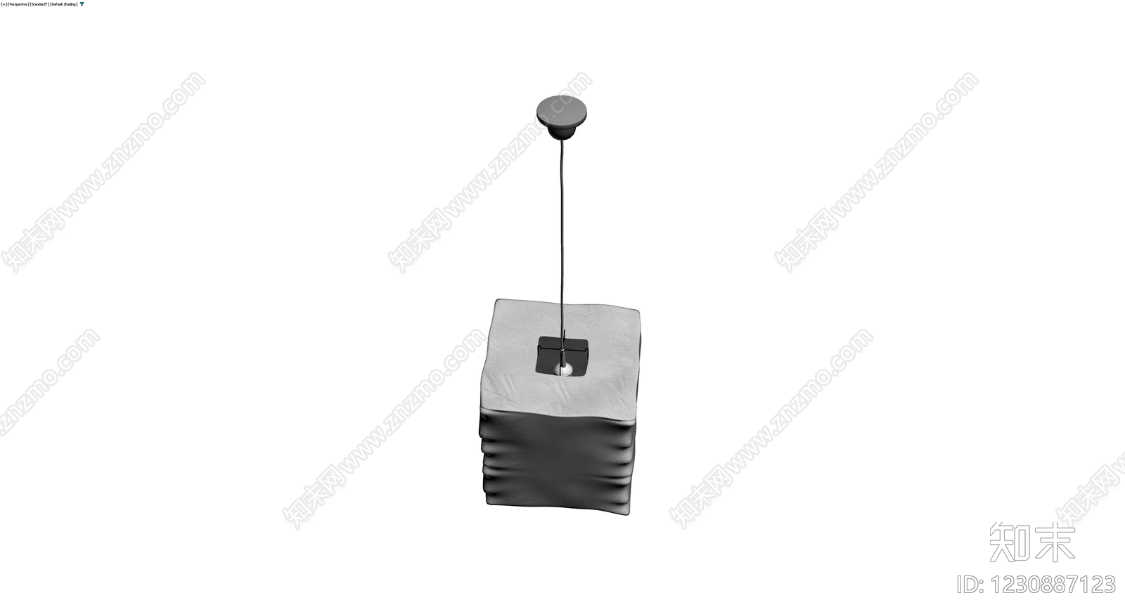 方形布艺吊灯3D模型下载【ID:1230887123】