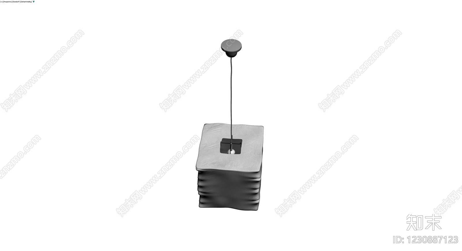 方形布艺吊灯3D模型下载【ID:1230887123】