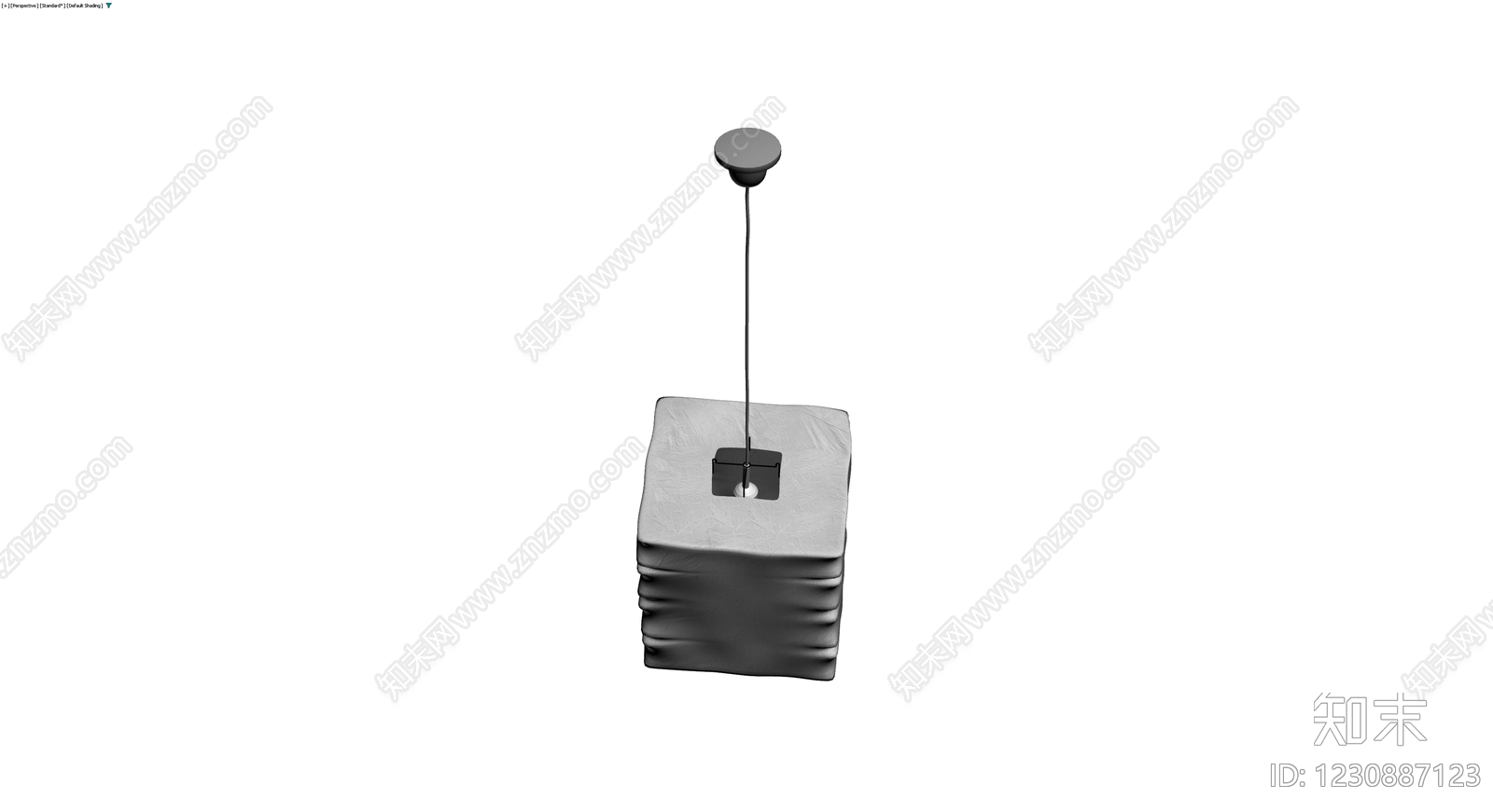 方形布艺吊灯3D模型下载【ID:1230887123】