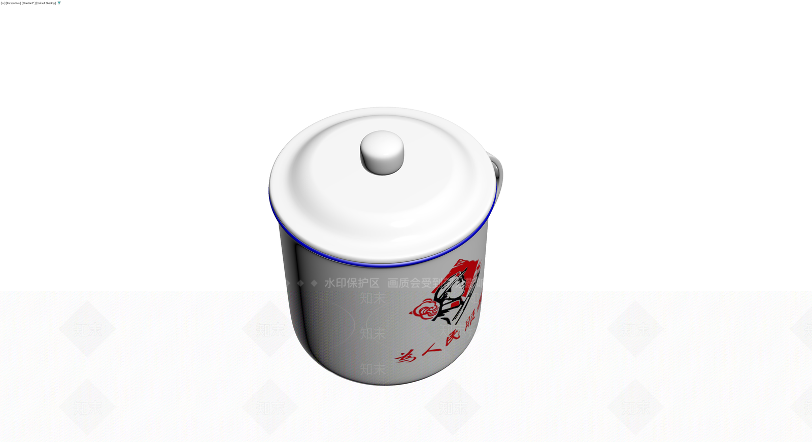 带盖搪瓷杯3D模型下载【ID:1230709772】