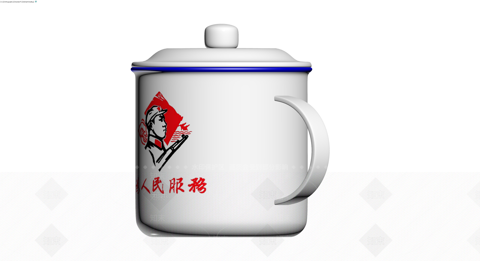 带盖搪瓷杯3D模型下载【ID:1230709772】