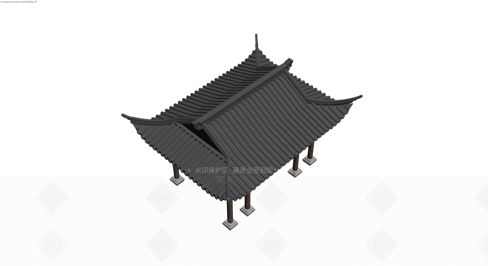 中式凉亭建筑模型3D模型下载【ID:1229640855】