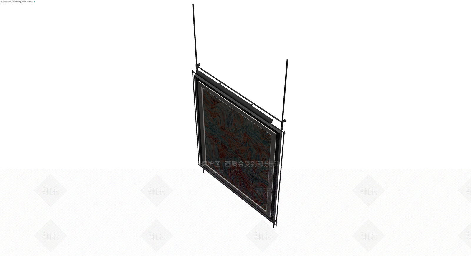 黑色落地挂衣杆架3D模型下载【ID:1229846991】