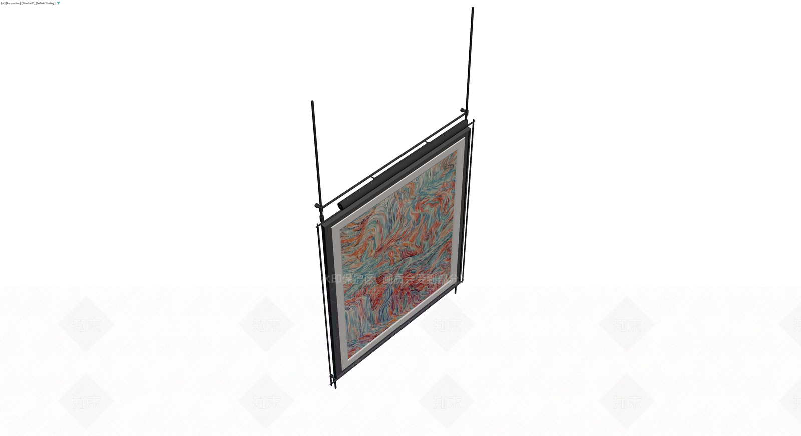 黑色落地挂衣杆架3D模型下载【ID:1229846991】