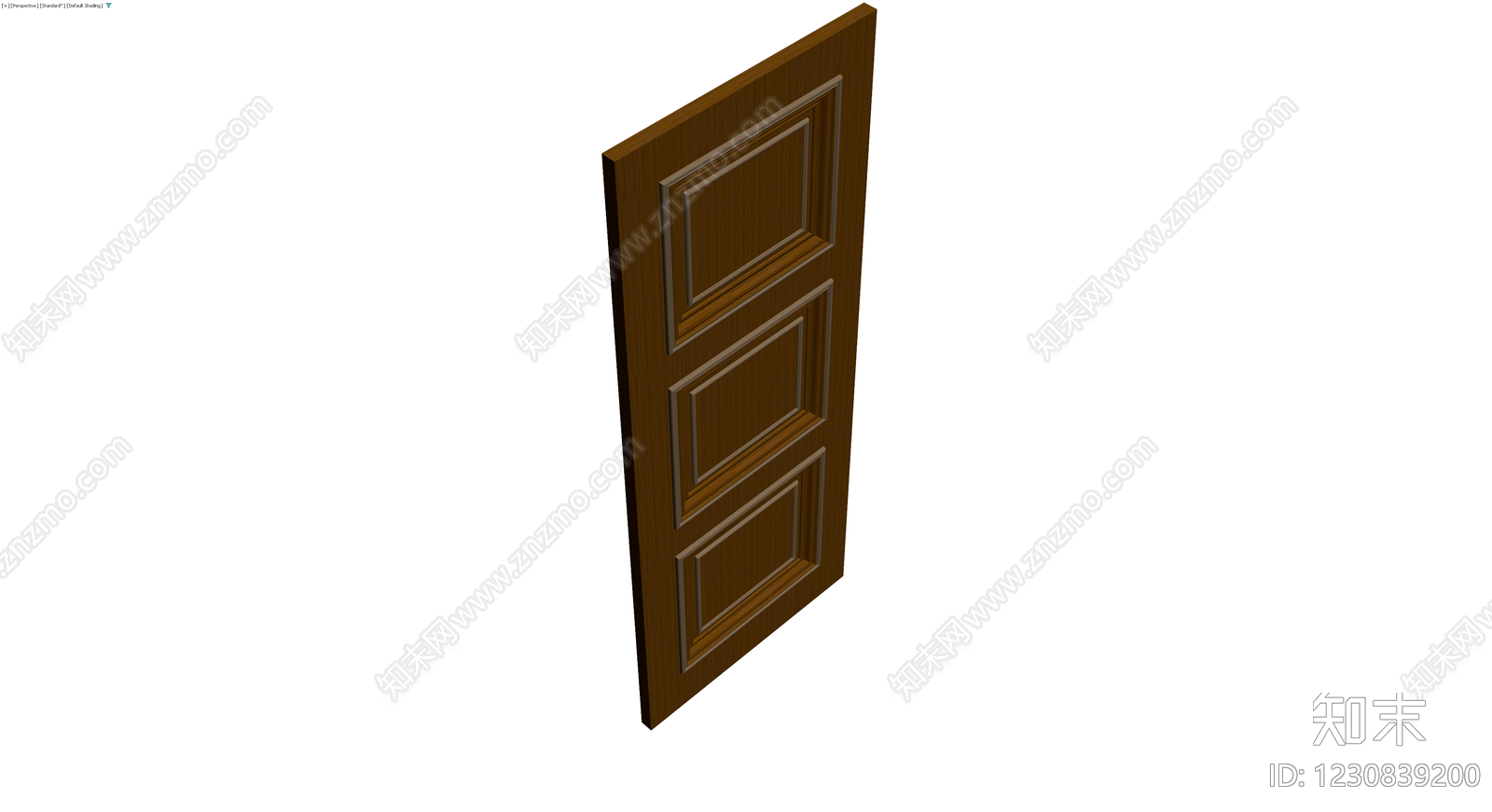 三格木质镶板门3D模型下载【ID:1230839200】