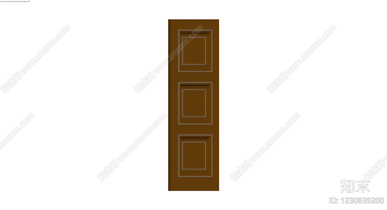 三格木质镶板门3D模型下载【ID:1230839200】