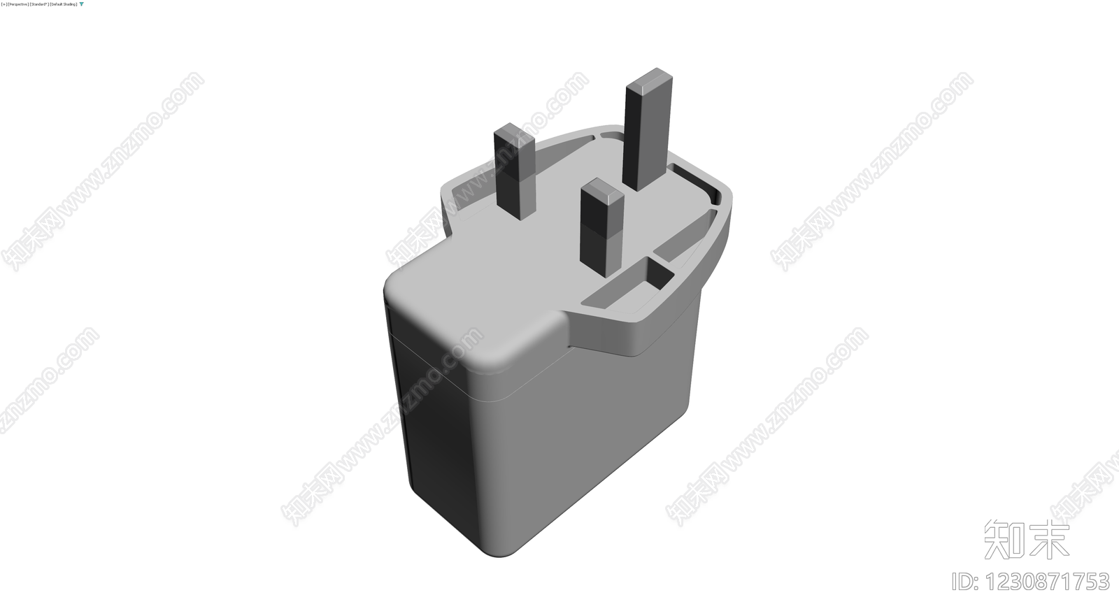 英标电源插头灰模3D模型下载【ID:1230871753】