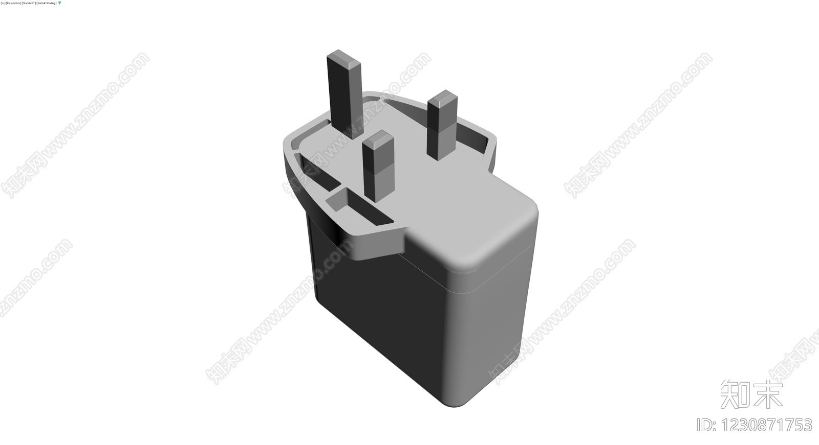 英标电源插头灰模3D模型下载【ID:1230871753】