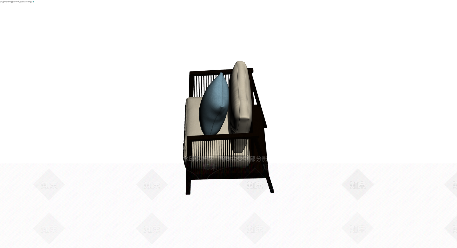 现代实木单人沙发椅3D模型下载【ID:1229630250】