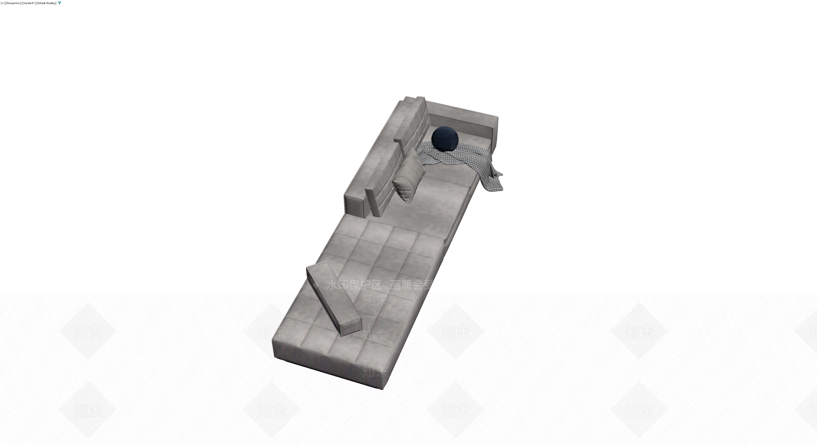 灰色模块化沙发组合3D模型下载【ID:1229889459】