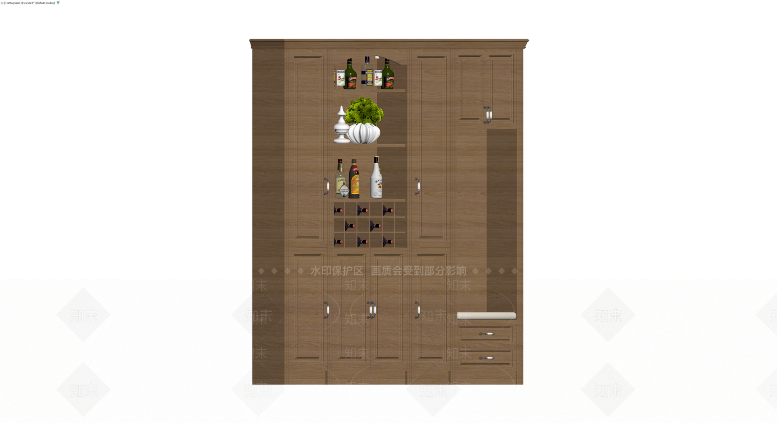 木质组合酒柜3D模型下载【ID:1230658332】