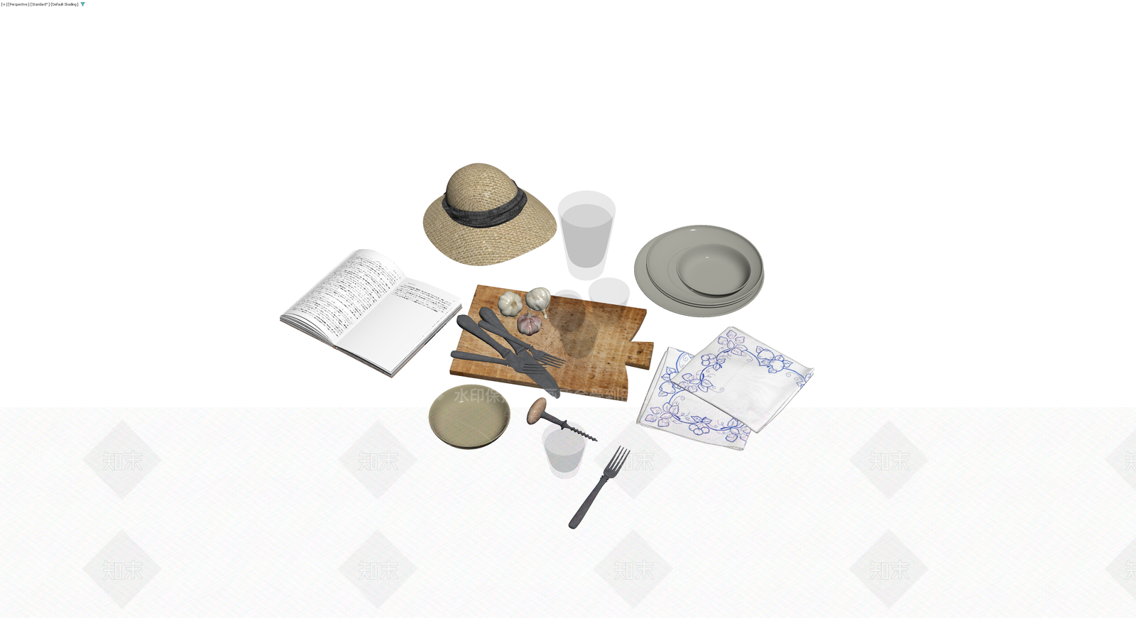 野餐场景组合模型3D模型下载【ID:1229639866】