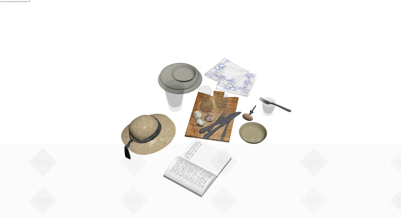 野餐场景组合模型3D模型下载【ID:1229639866】