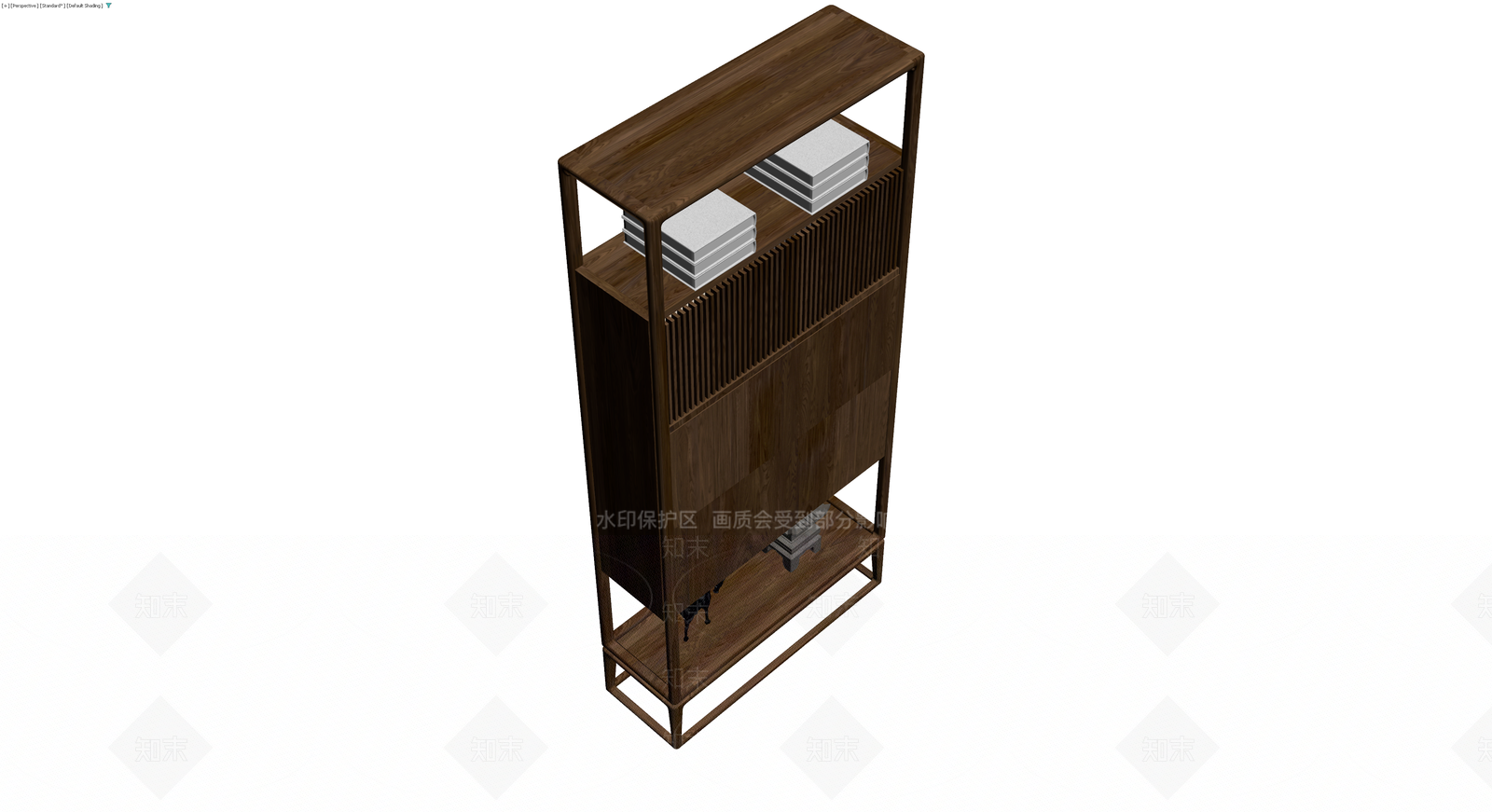 新中式木质置物架3D模型下载【ID:1229915516】