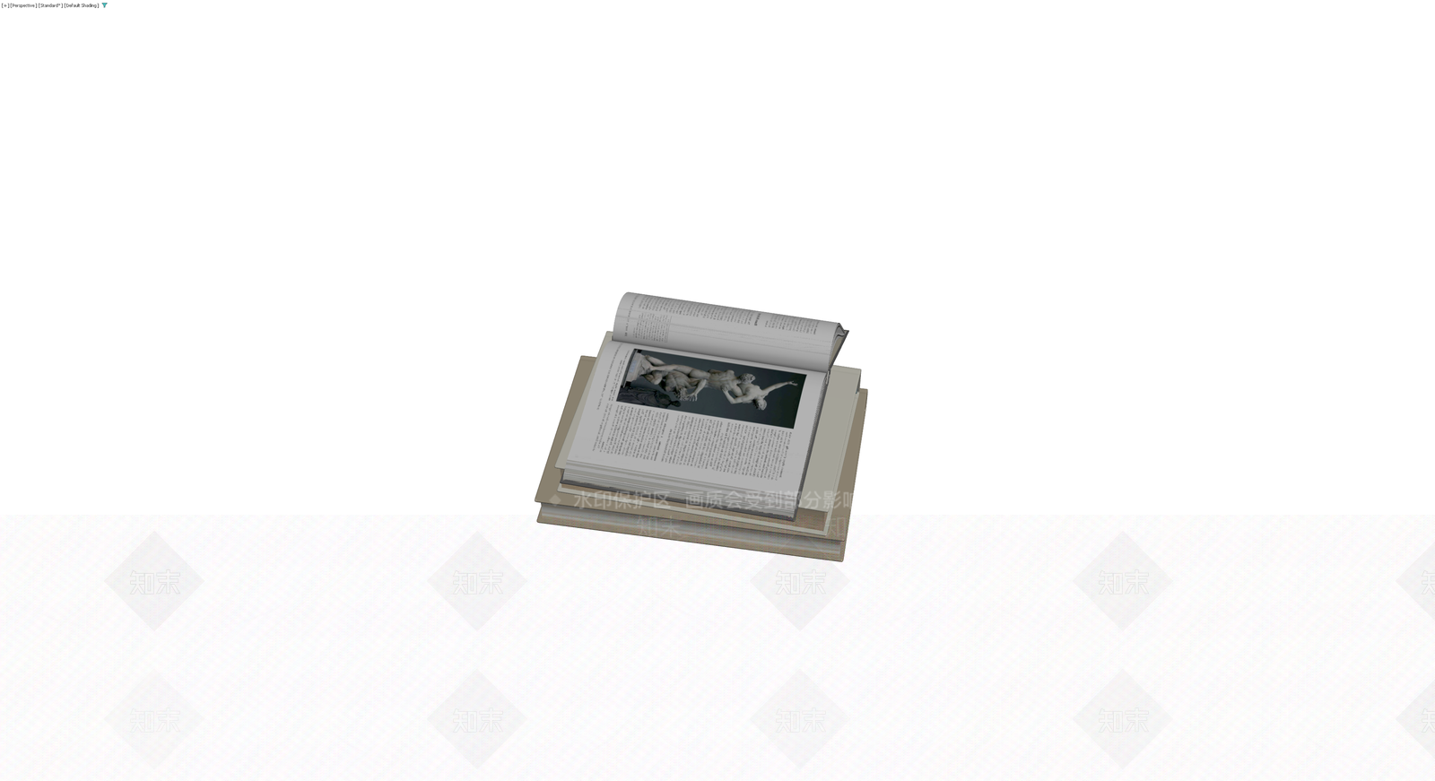 书籍堆叠组合3D模型下载【ID:1230187662】