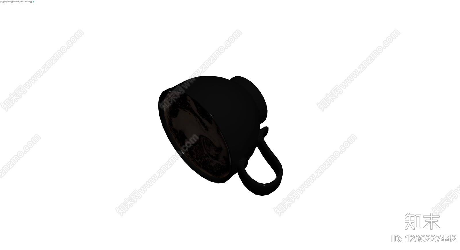 黑色咖啡杯带拉花3D模型下载【ID:1230227442】