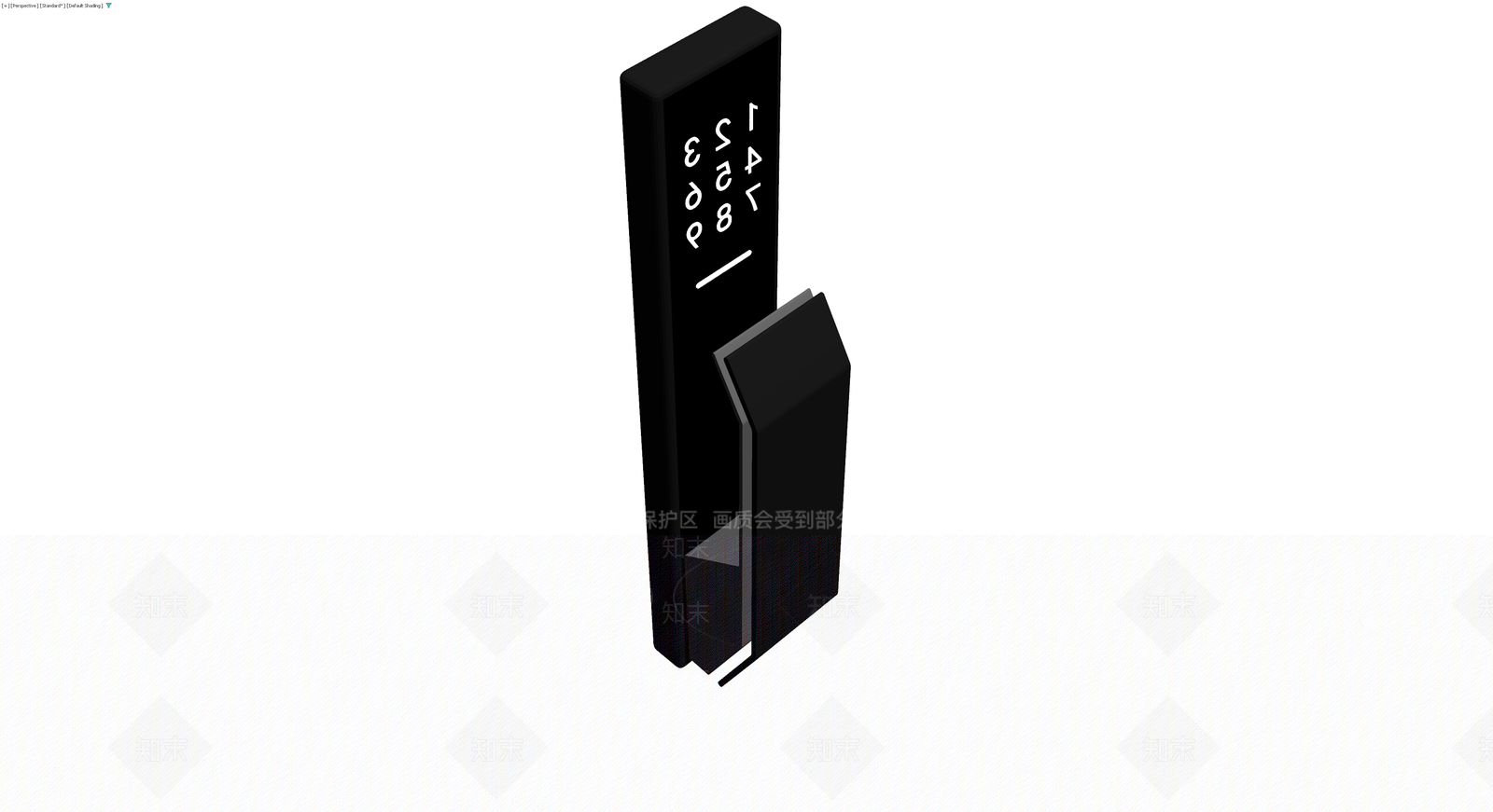 黑色智能门锁3D模型下载【ID:1230744049】