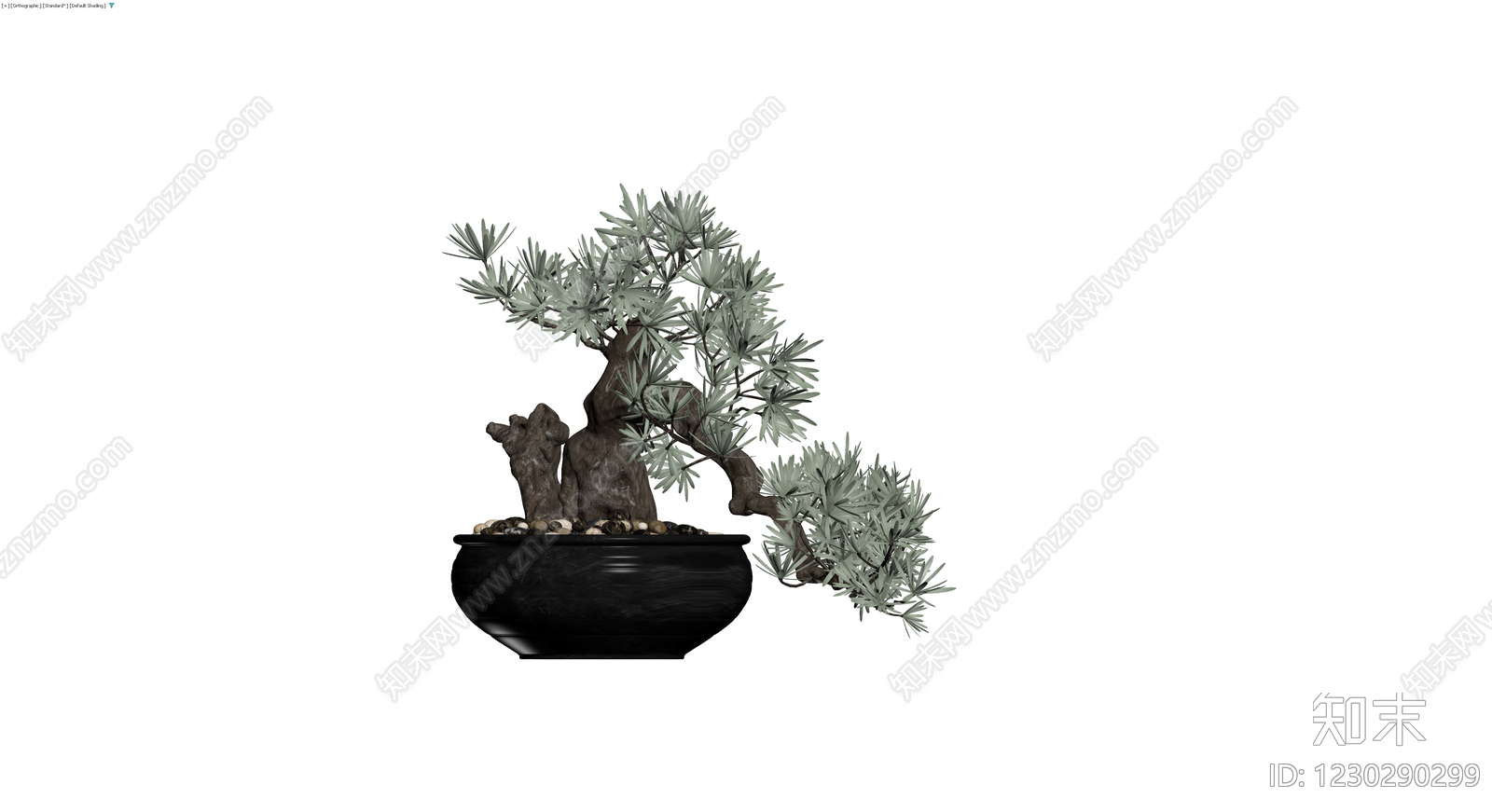 黑盆松树盆景模型3D模型下载【ID:1230290299】