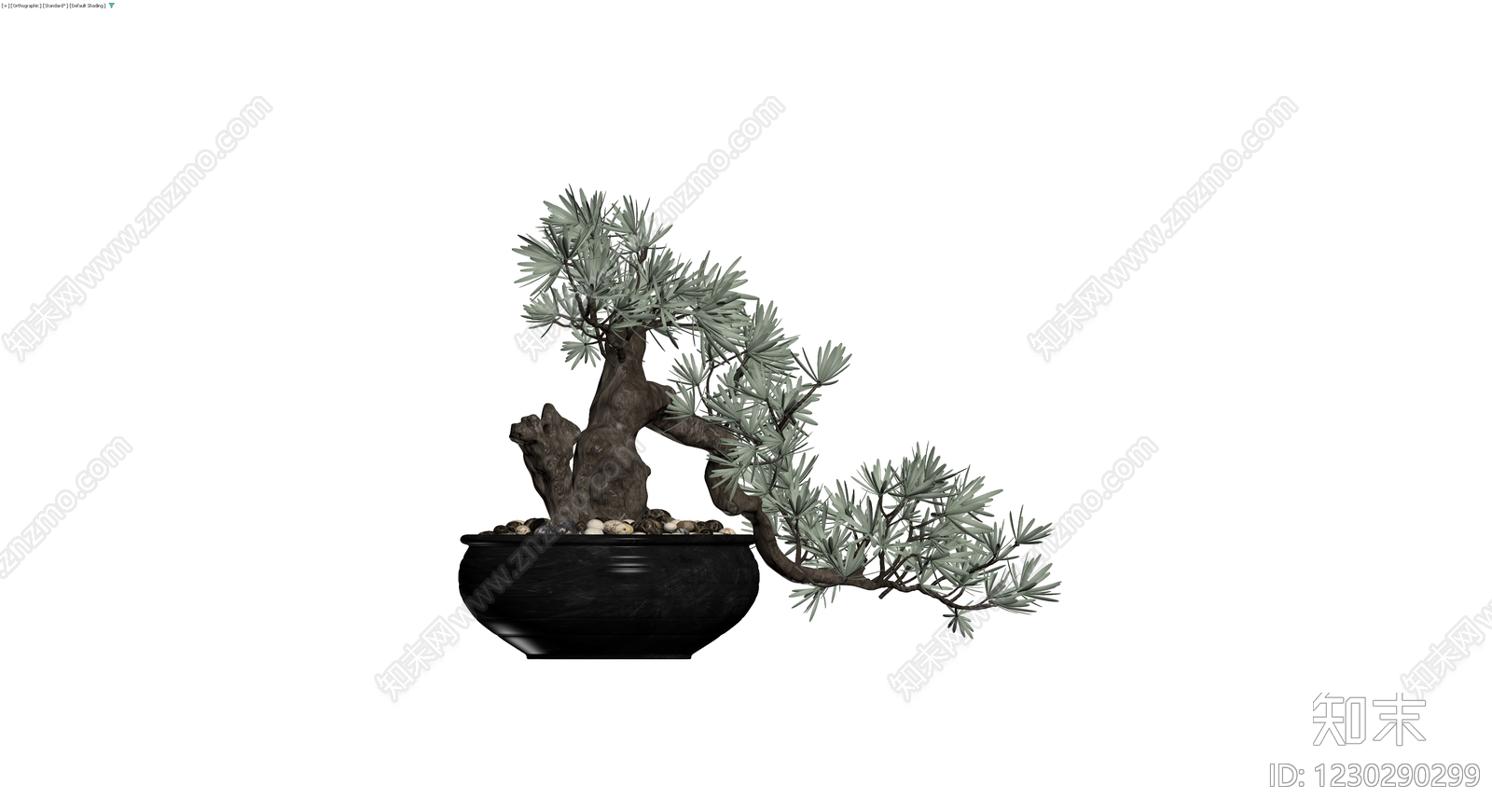 黑盆松树盆景模型3D模型下载【ID:1230290299】