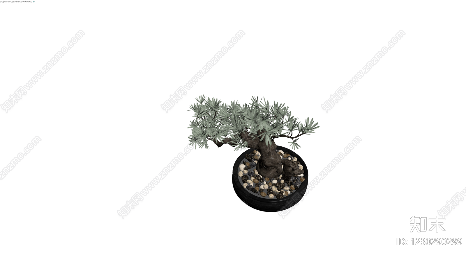 黑盆松树盆景模型3D模型下载【ID:1230290299】
