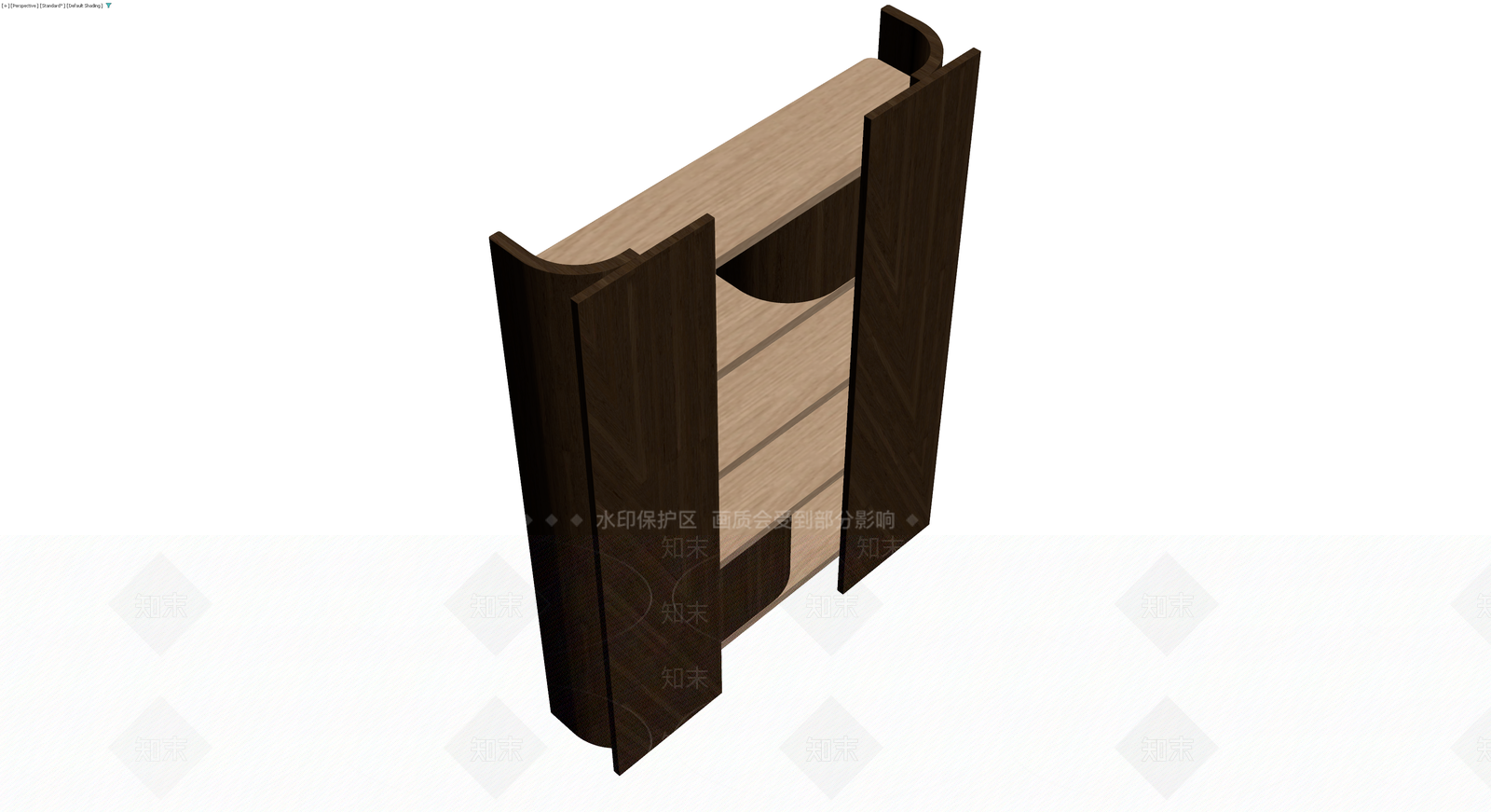 双拼弧形层板架3D模型下载【ID:1230393470】