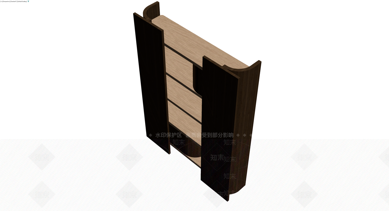 双拼弧形层板架3D模型下载【ID:1230393470】