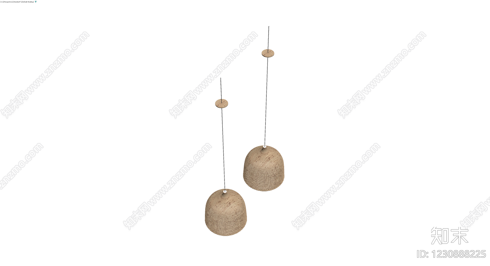 藤编吊灯组合3D模型下载【ID:1230888225】