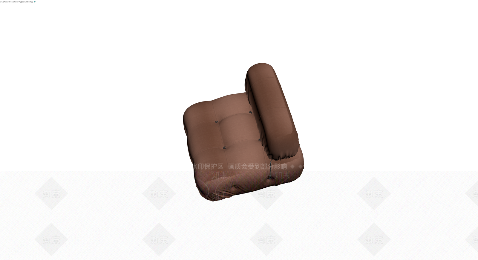 棕色布艺单人沙发3D模型下载【ID:1229940137】