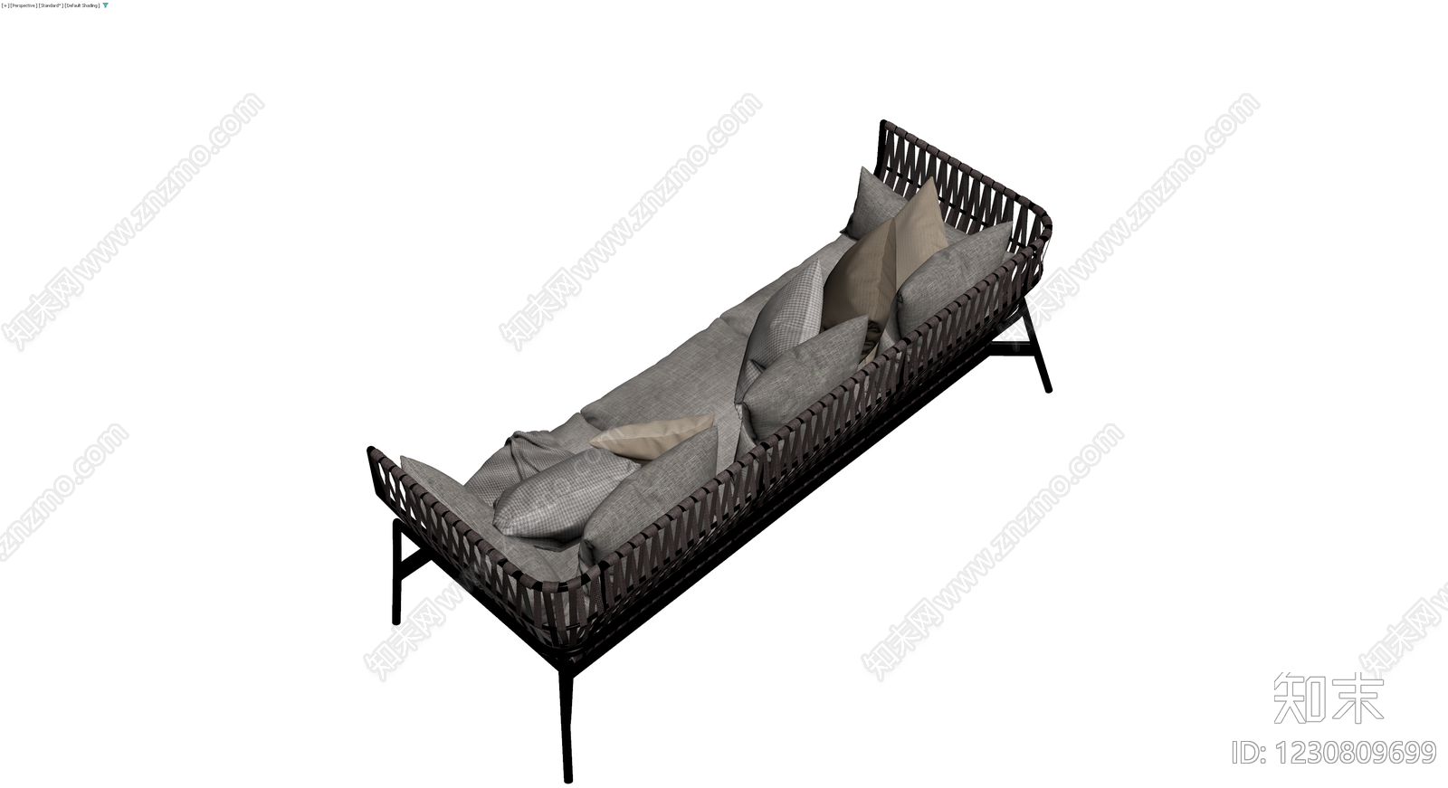 现代编织风格三人沙发3D模型下载【ID:1230809699】