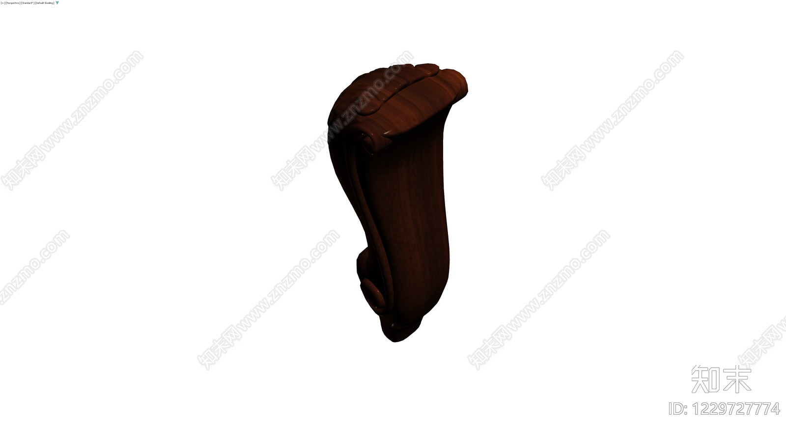 深棕色卷草纹家具脚3D模型下载【ID:1229727774】