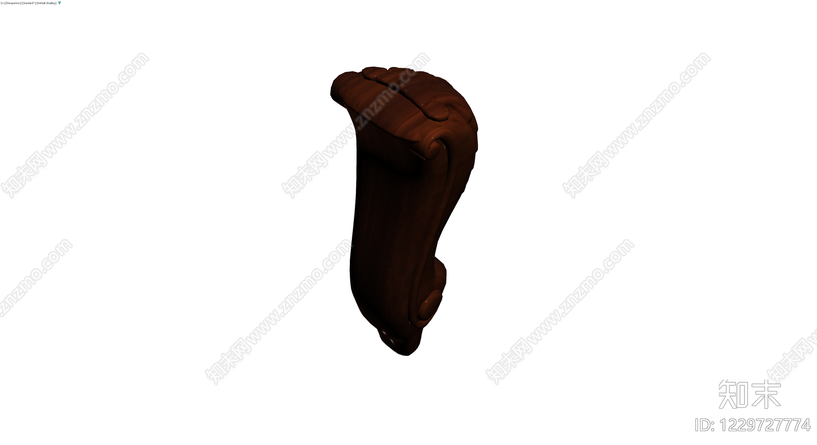 深棕色卷草纹家具脚3D模型下载【ID:1229727774】