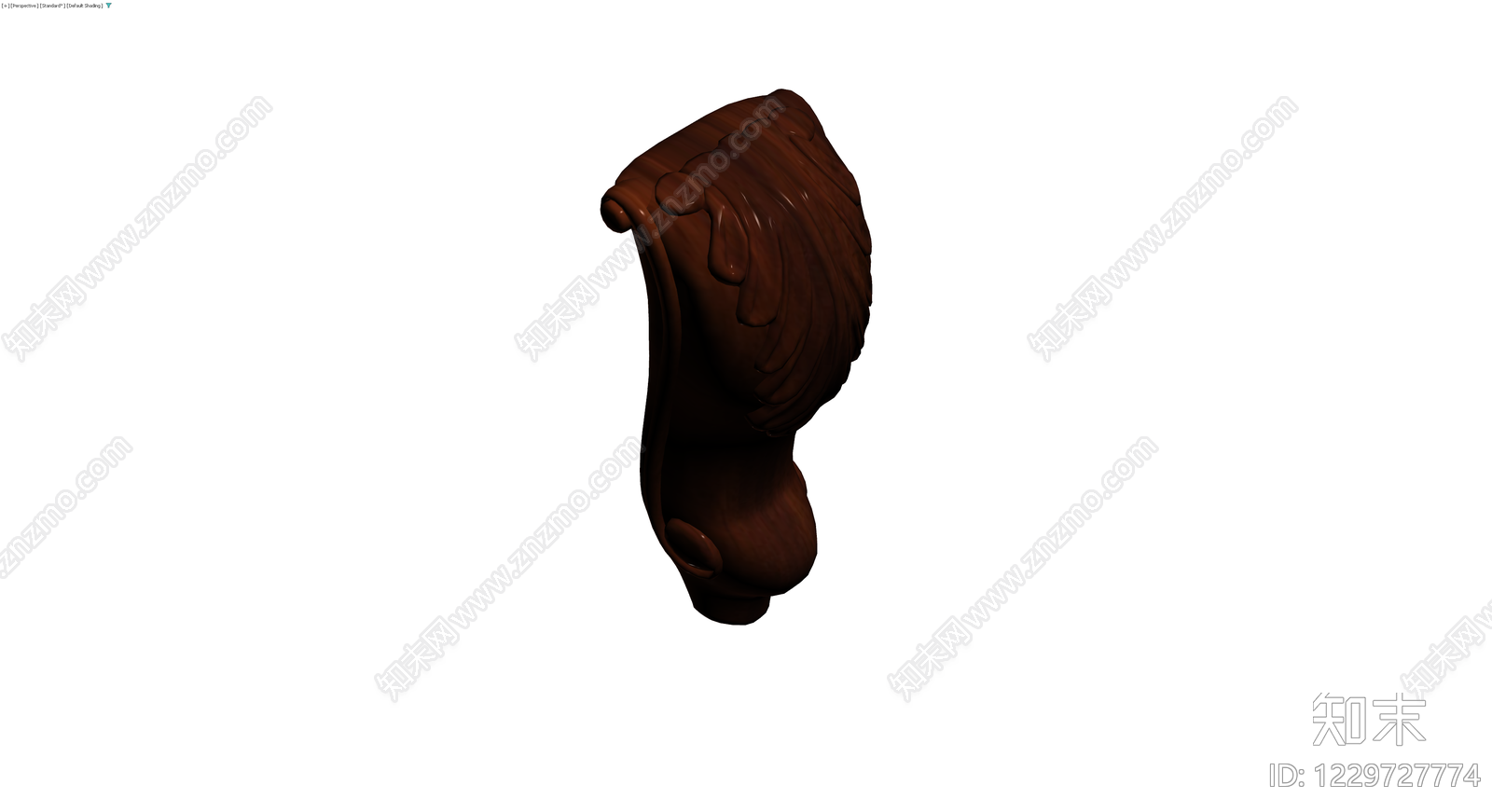 深棕色卷草纹家具脚3D模型下载【ID:1229727774】