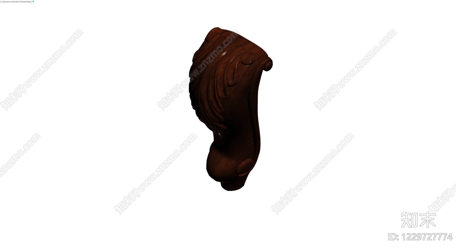 深棕色卷草纹家具脚3D模型下载【ID:1229727774】