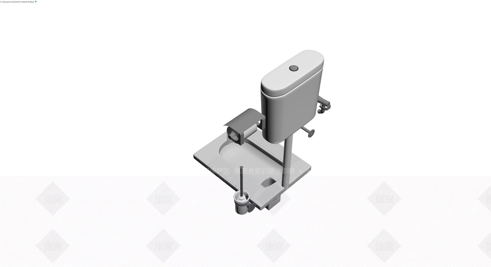 TOTO蹲便器套装灰模3D模型下载【ID:1229610576】