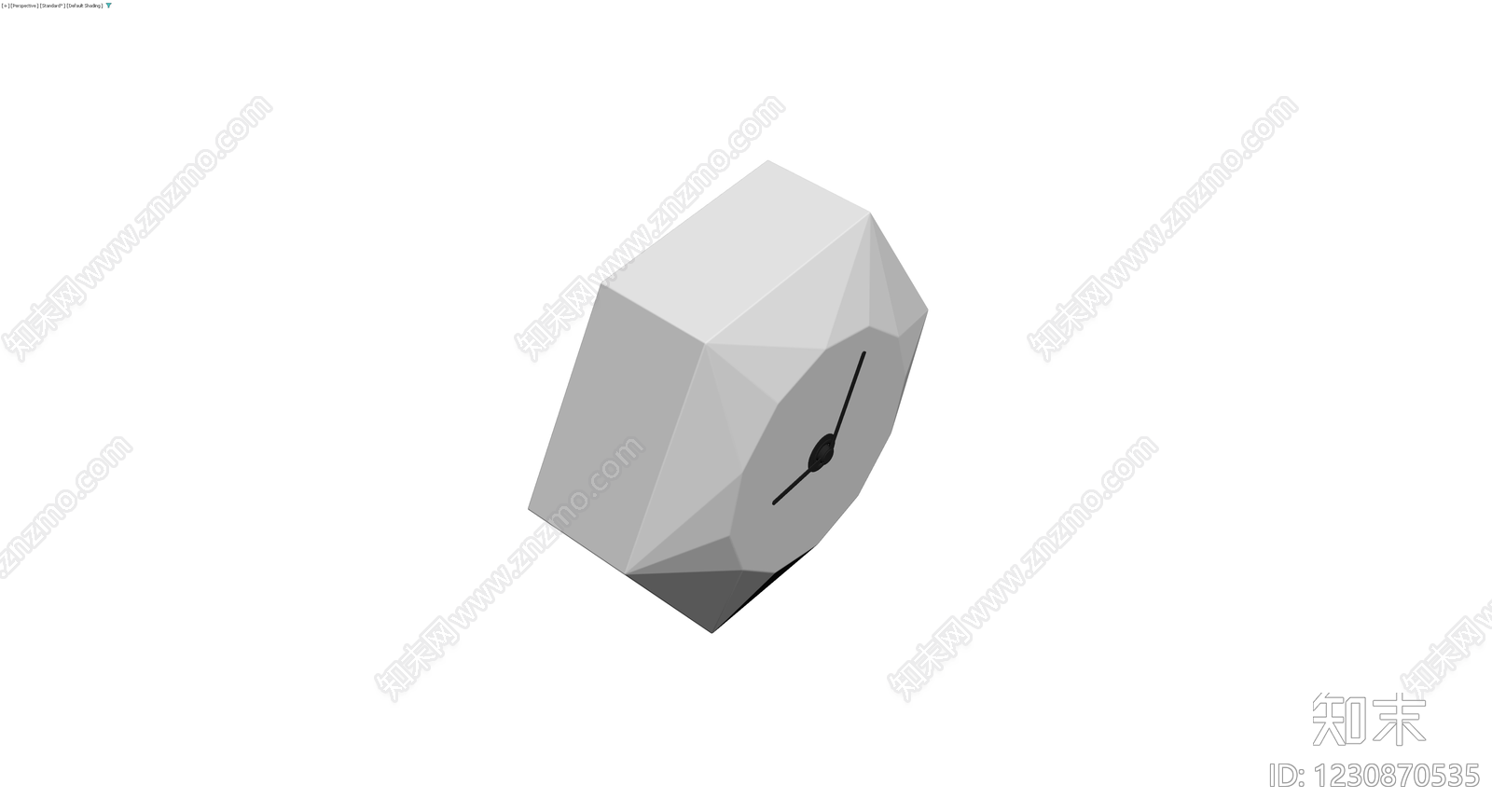 低多面体钻石造型时钟3D模型下载【ID:1230870535】