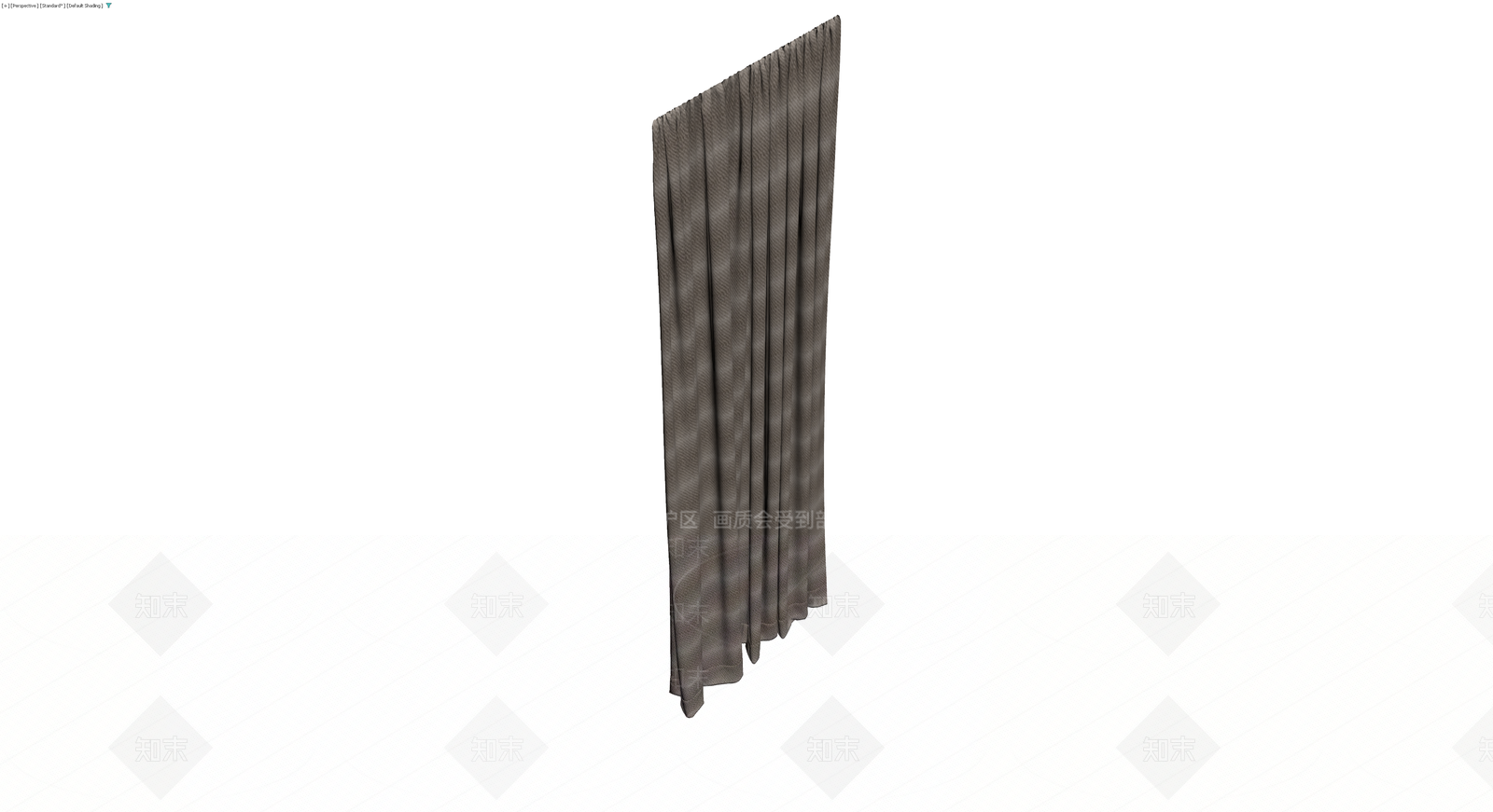 灰色纹理布艺窗帘3D模型下载【ID:1230573370】