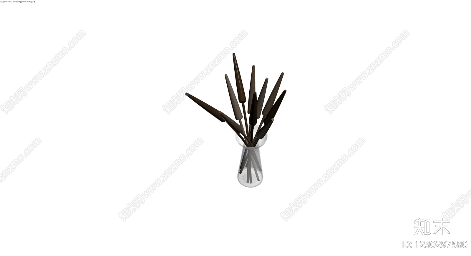 花瓶插干花装饰摆件3D模型下载【ID:1230297580】