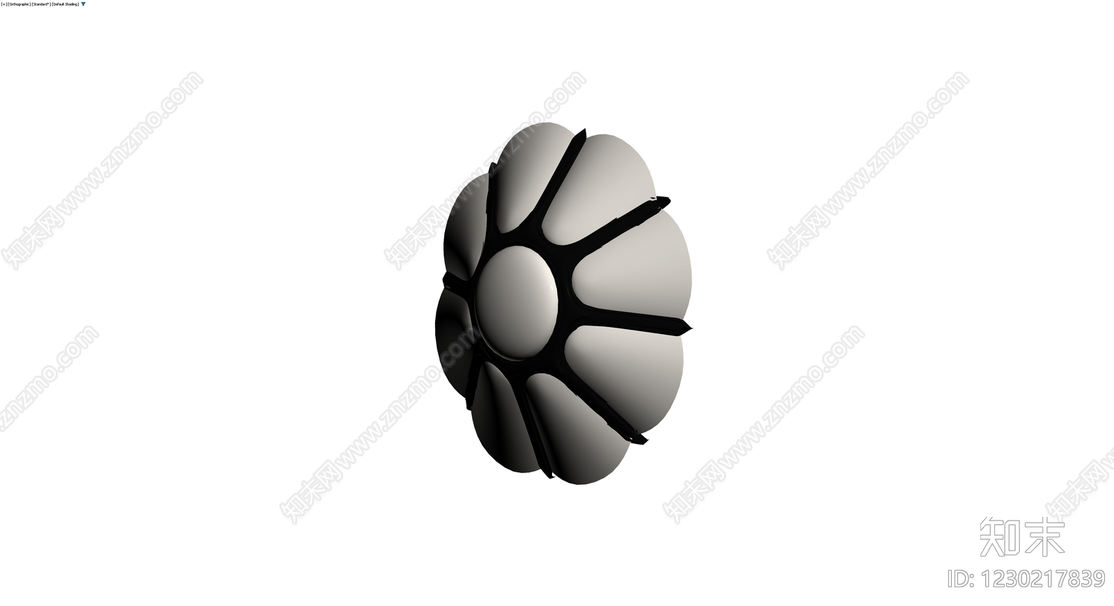 黑白花瓣造型装饰物3D模型下载【ID:1230217839】