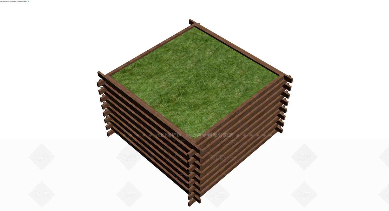方形木质花箱3D模型下载【ID:1229644602】