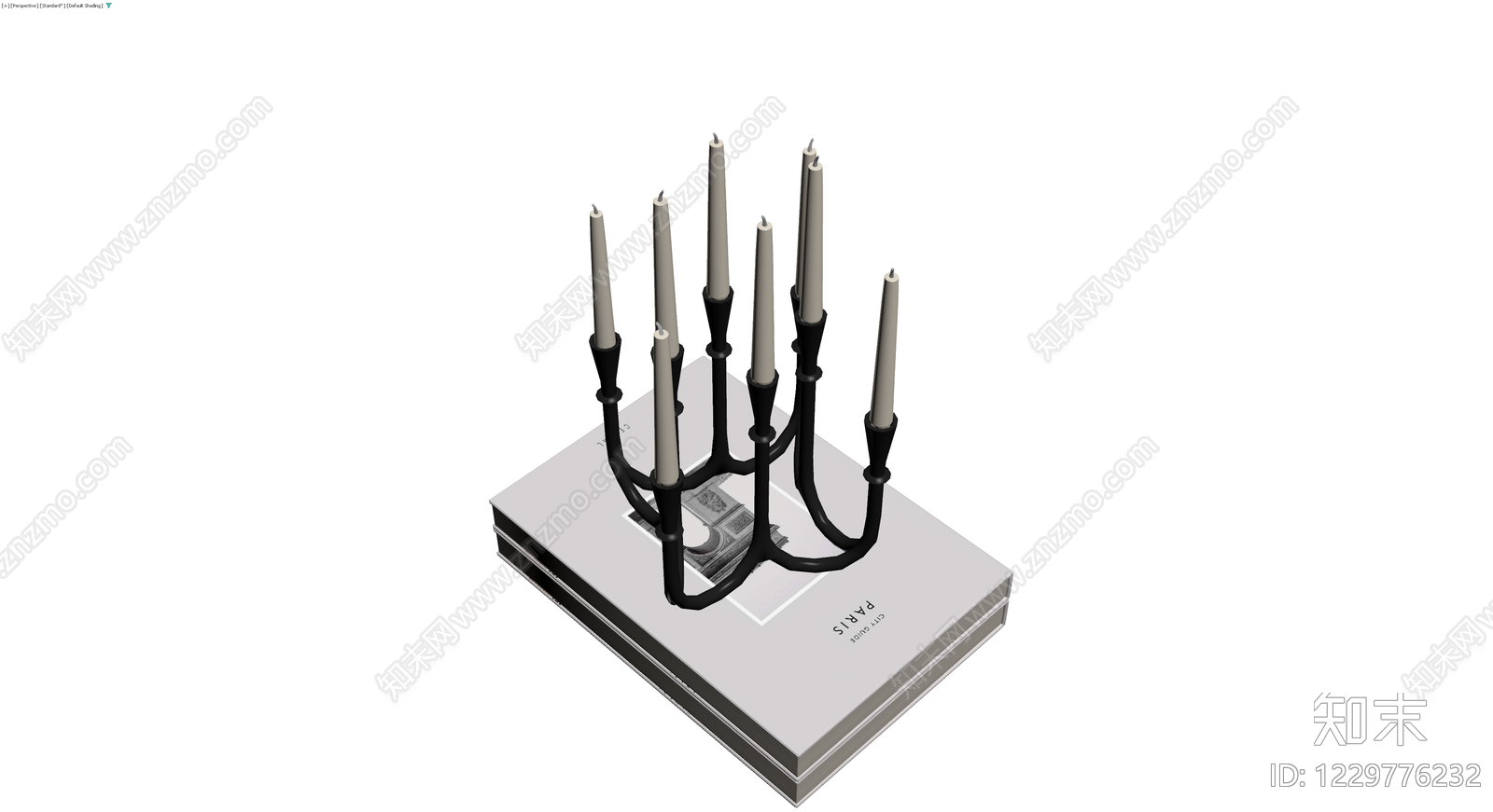 黑色七头烛台3D模型下载【ID:1229776232】