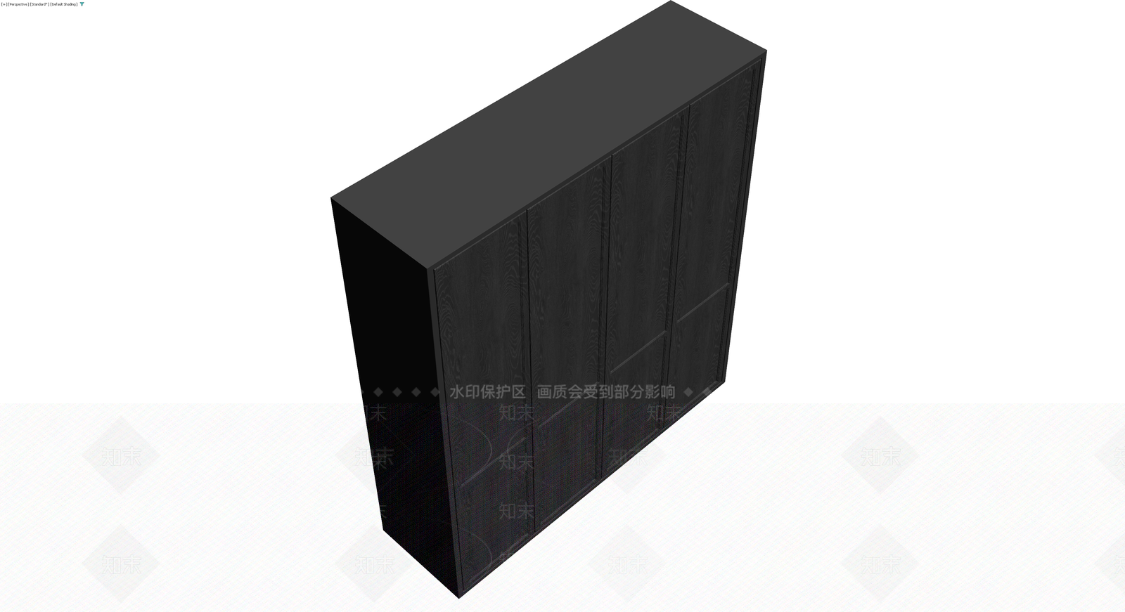 黑色四门储物柜3D模型下载【ID:1230780136】