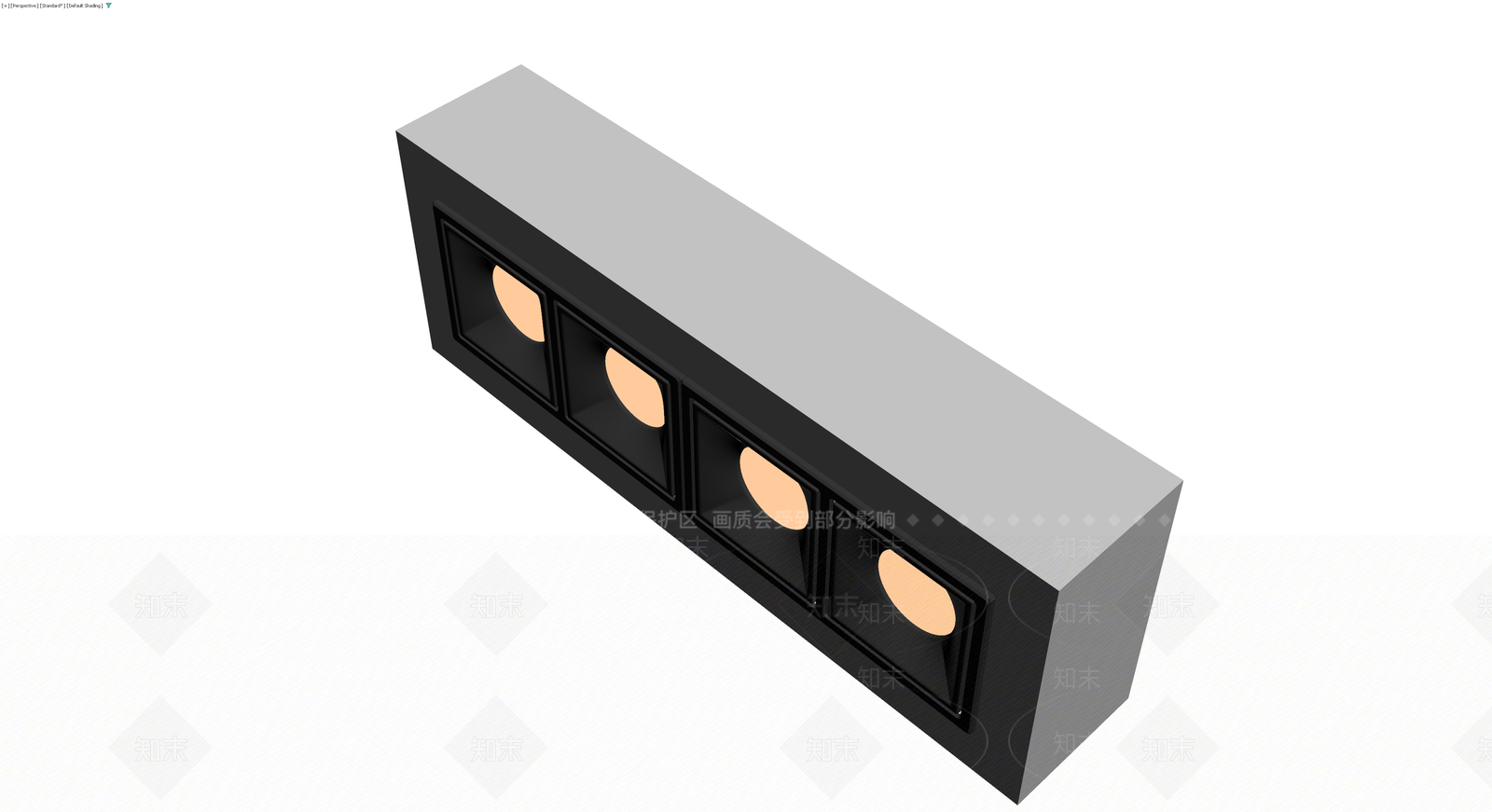 四头嵌入式筒灯组合3D模型下载【ID:1230598062】
