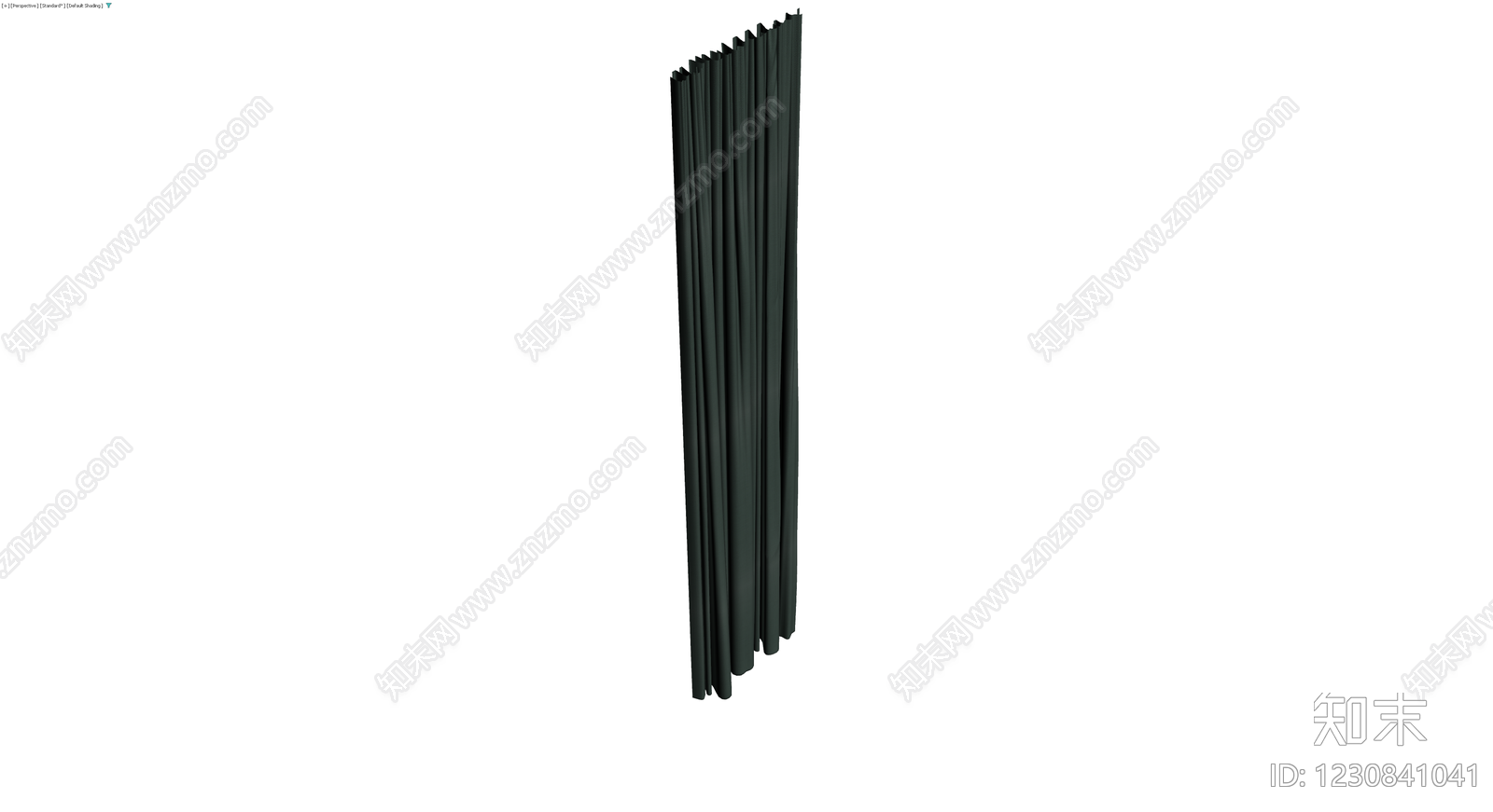 深绿色垂感窗帘3D模型下载【ID:1230841041】