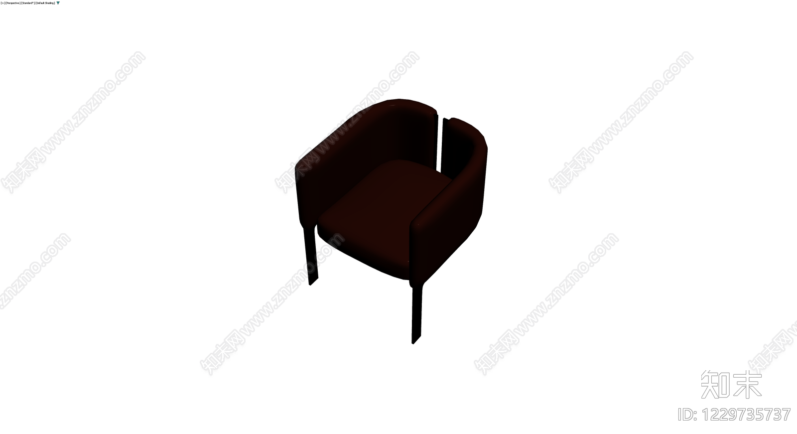 深色扶手椅3D模型下载【ID:1229735737】
