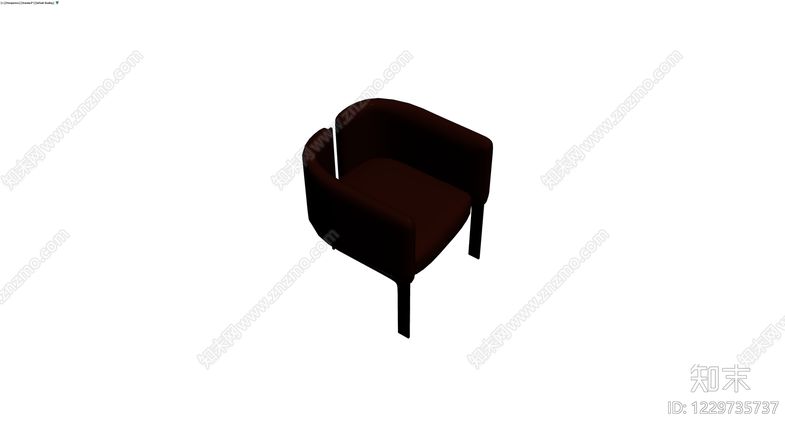 深色扶手椅3D模型下载【ID:1229735737】