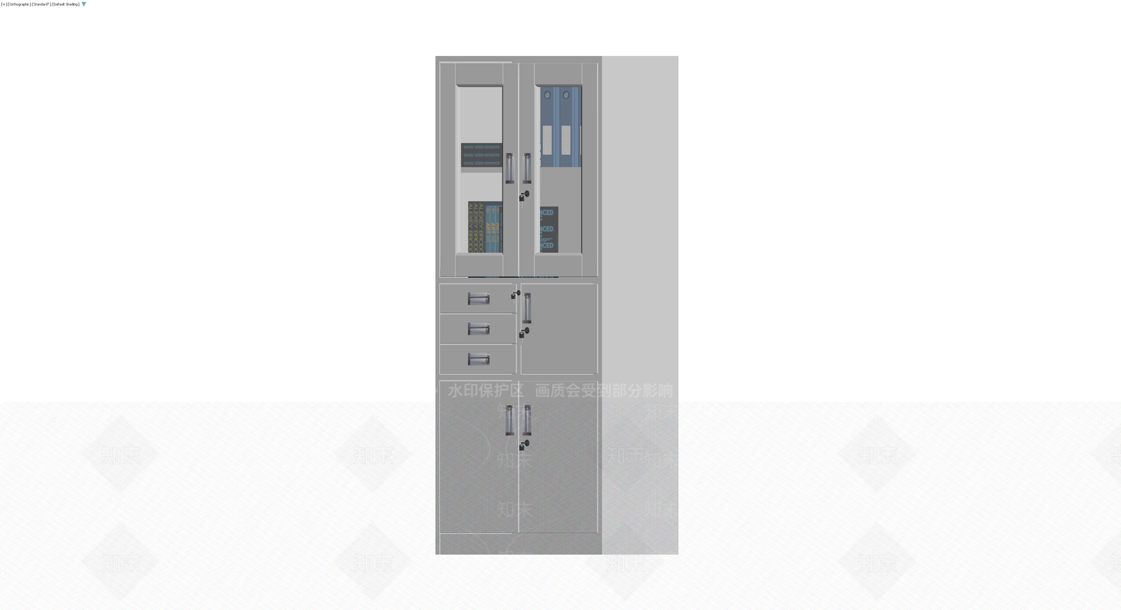 灰色金属办公文件柜3D模型下载【ID:1230105122】
