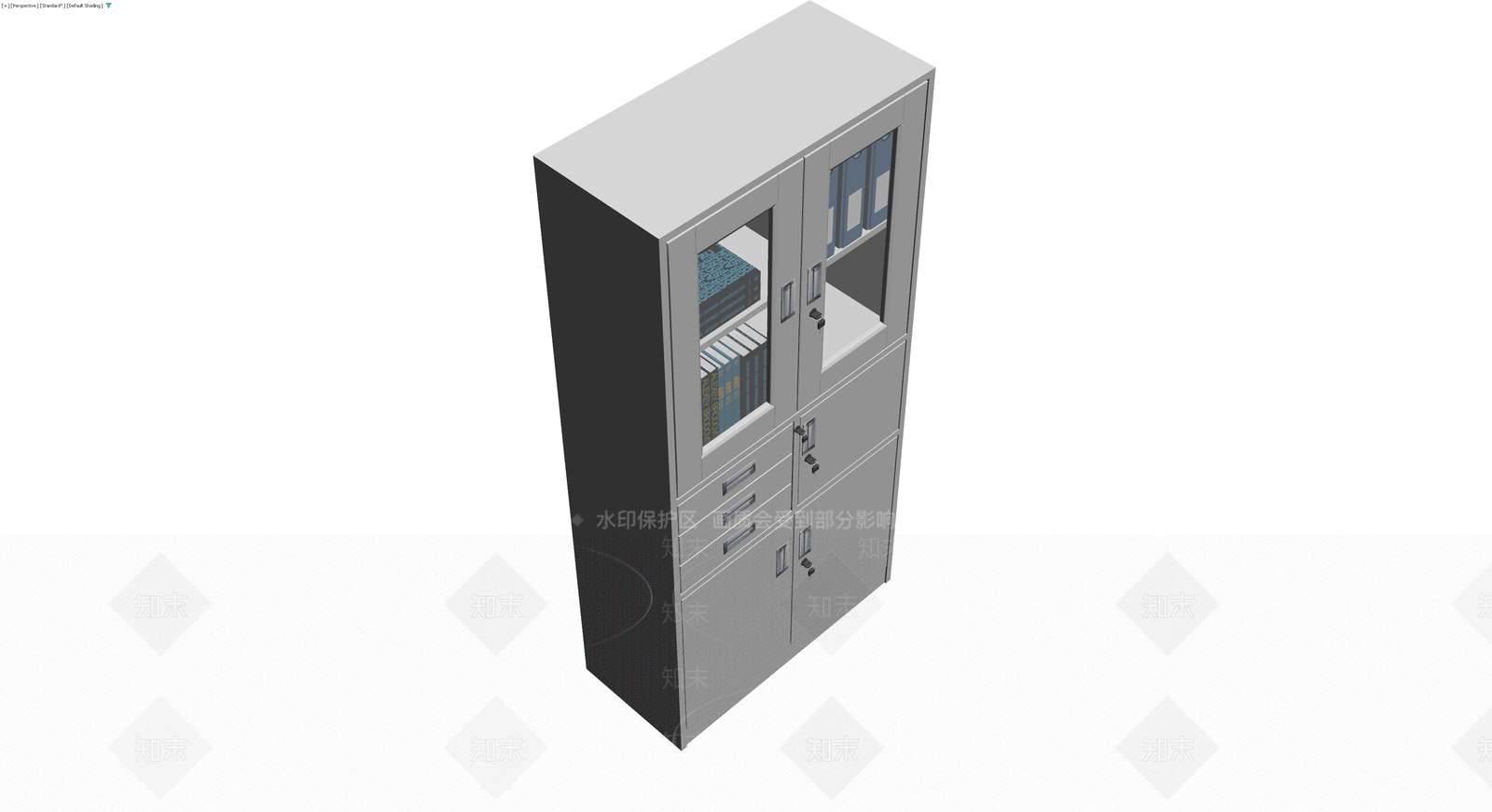 灰色金属办公文件柜3D模型下载【ID:1230105122】
